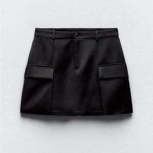 NBW Zara Satin Effect Cargo Mini Skirt